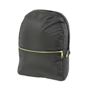 Personalized Nylon Black Brass Large Backpack