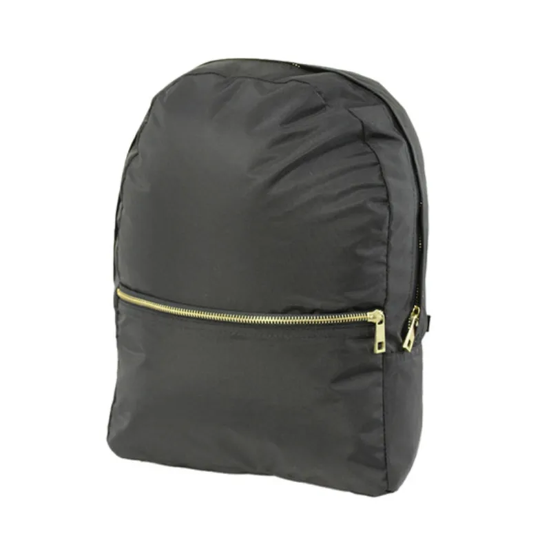 Personalized Nylon Black Brass Large Backpack
