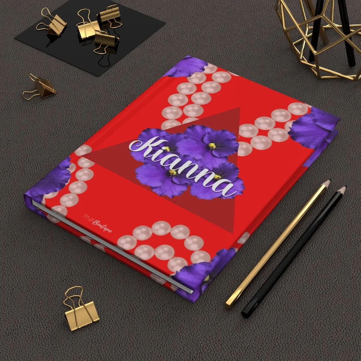 Personalized Red and White Delta Diva Journal