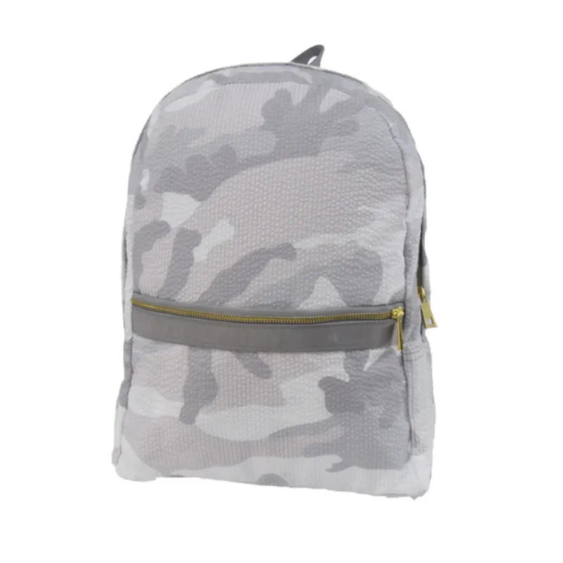 Personalized Seersucker Snow Camo Small Backpack