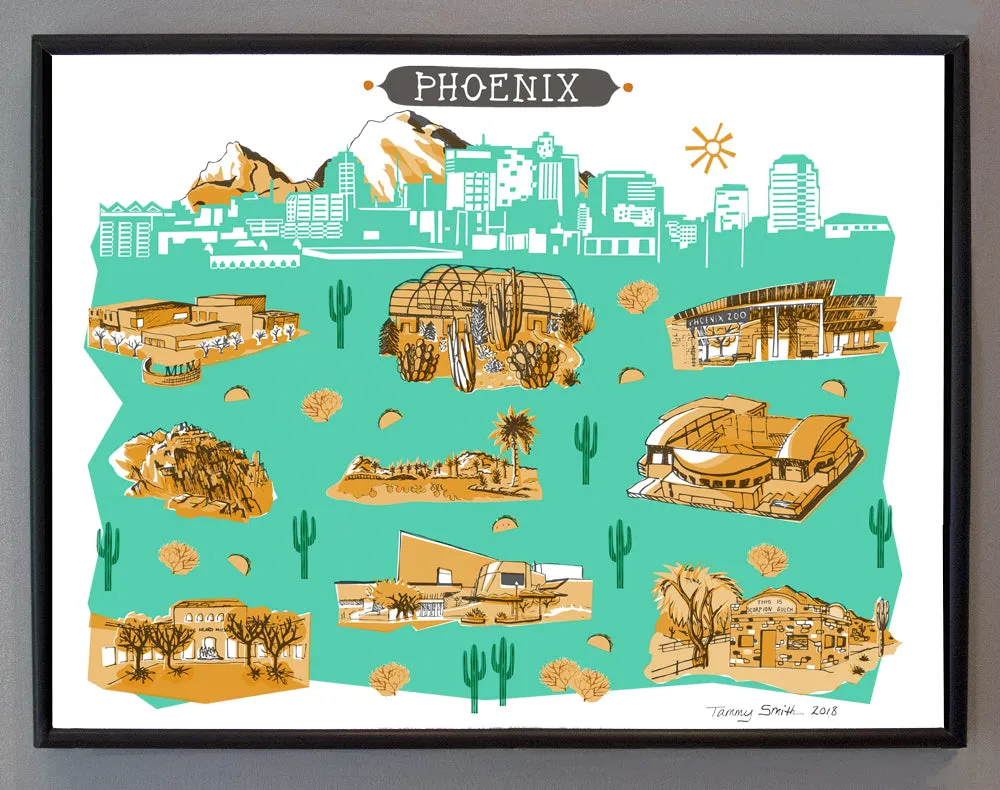 Phoenix Wall Art-Custom City Print