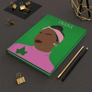Pink and Green Affair Personalized Hardcover Journal
