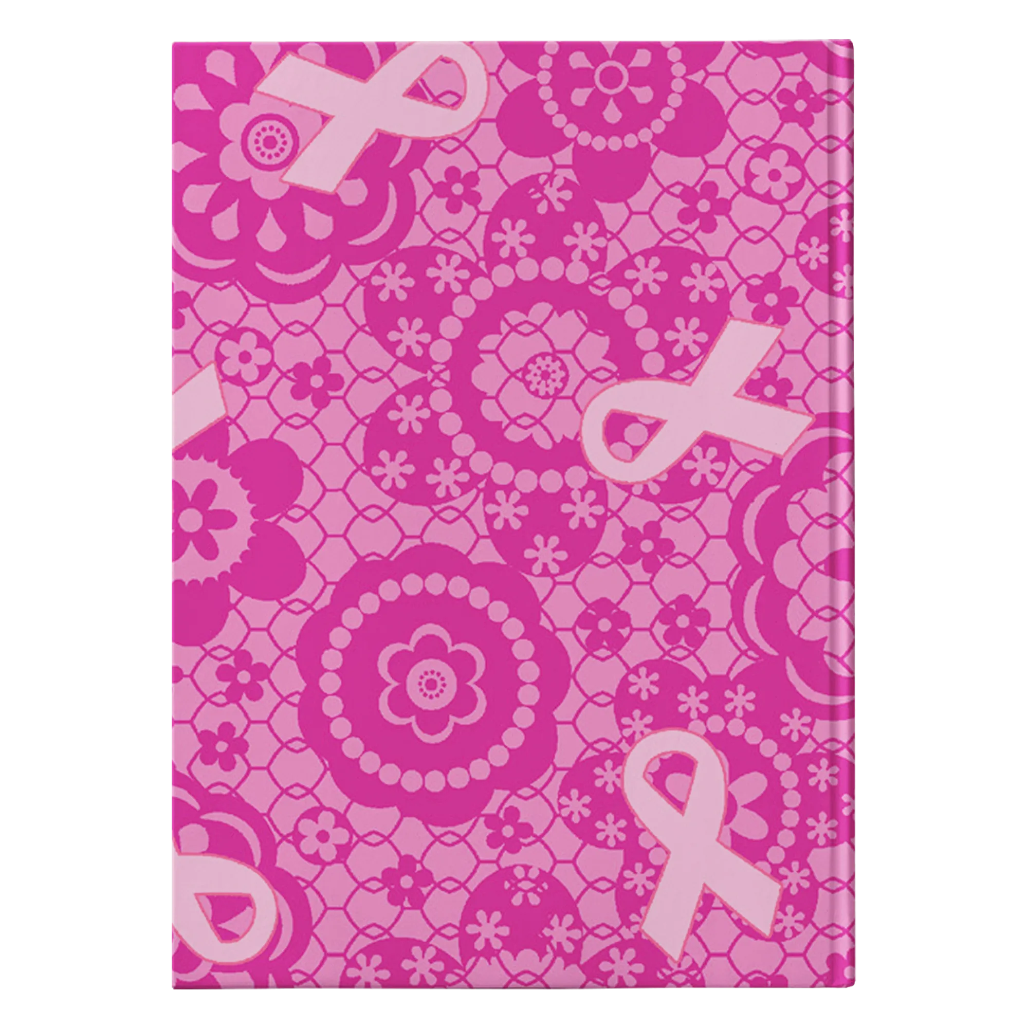 Pink Ribbon Pattern Notebook Journal - Hardcover