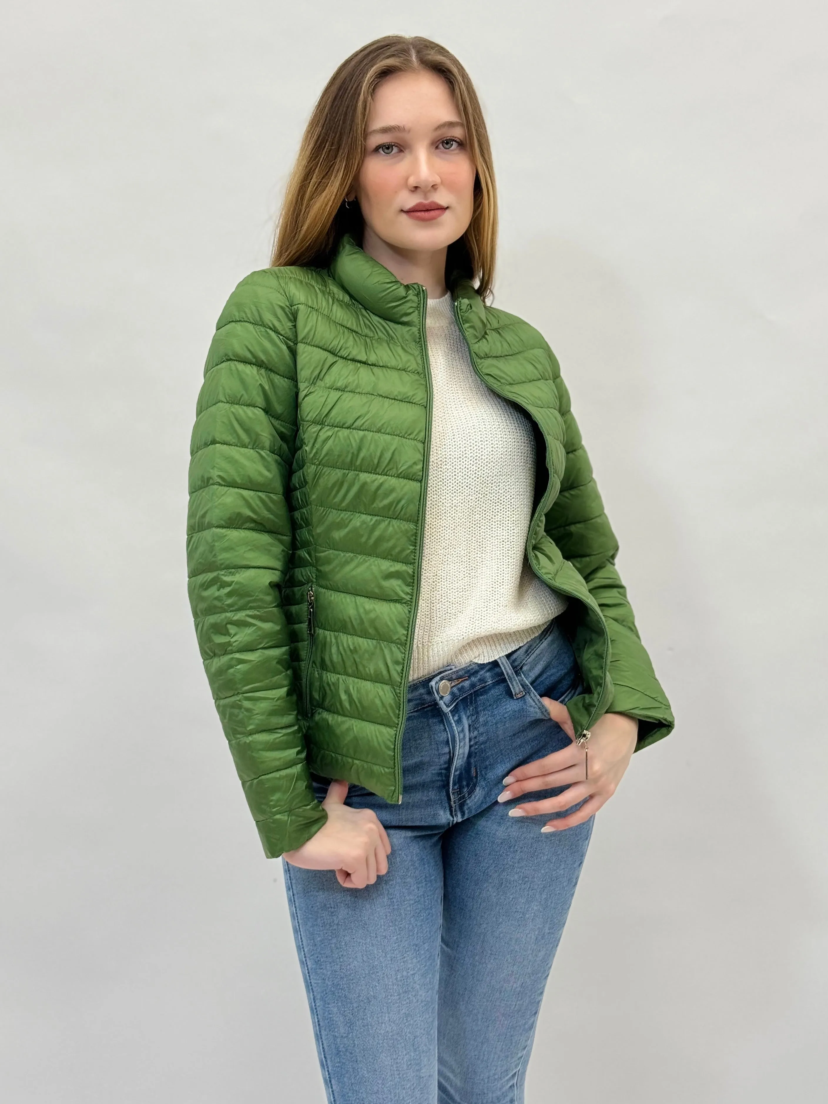 Piumino con zip