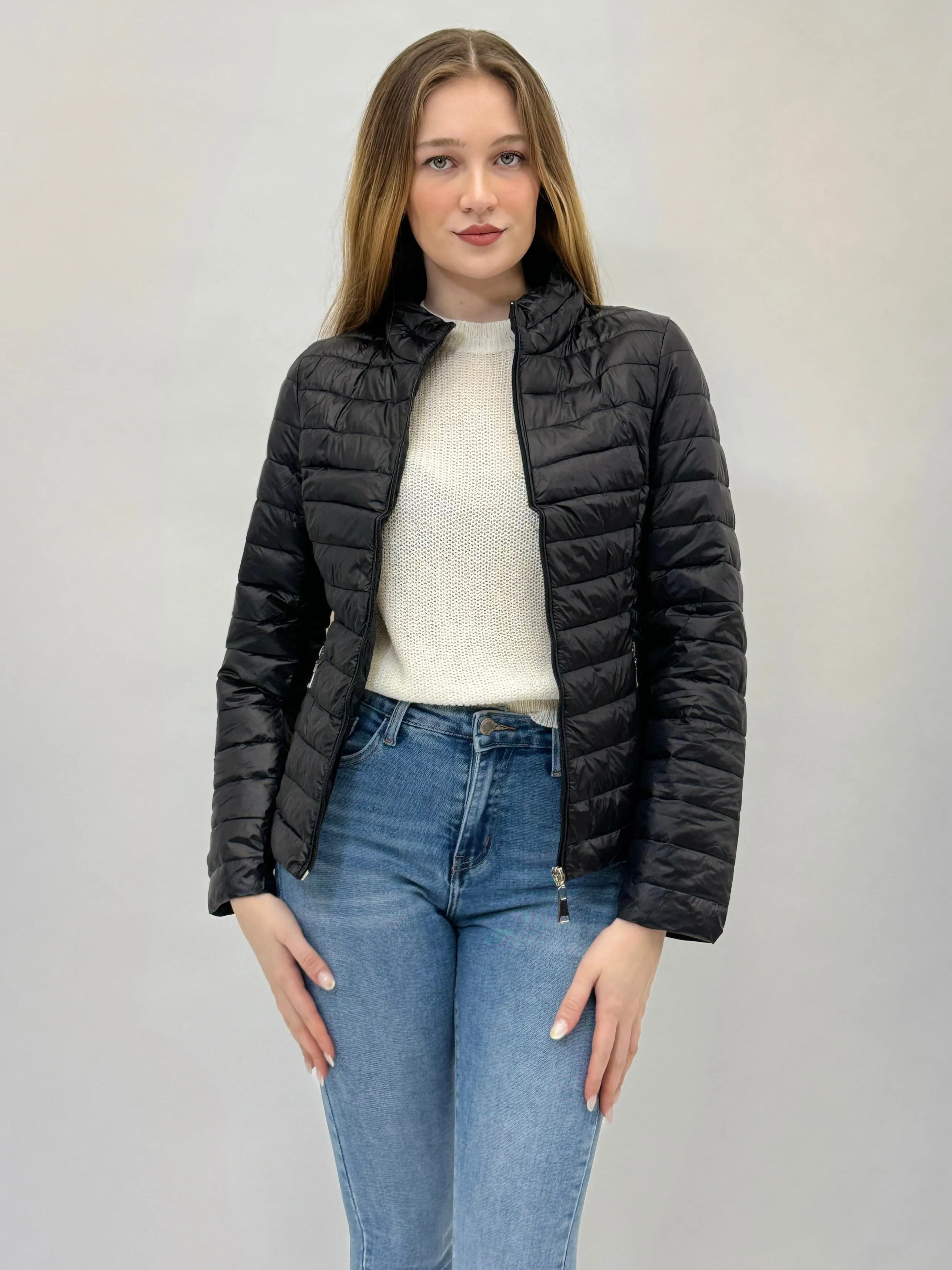 Piumino con zip