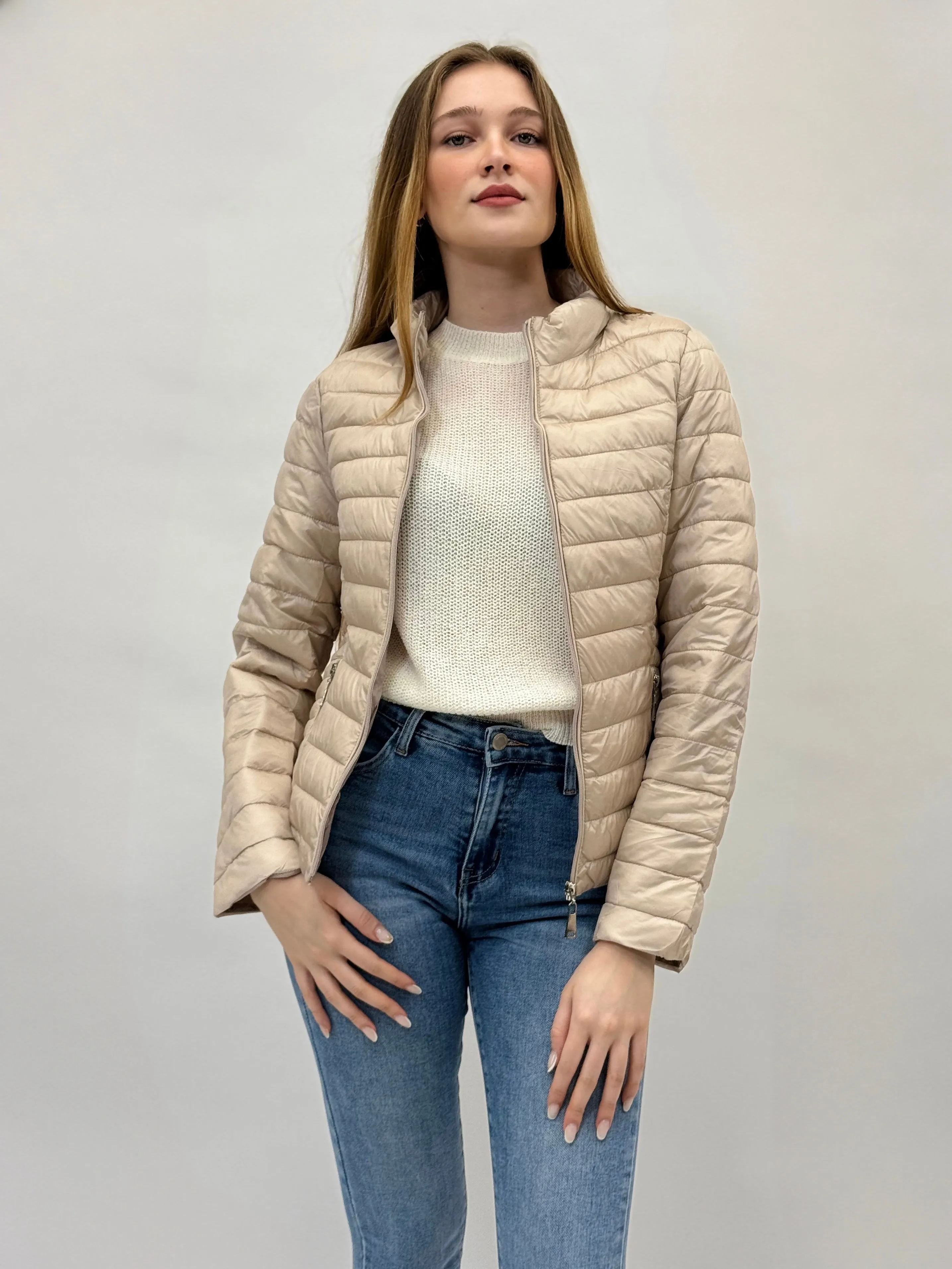 Piumino con zip
