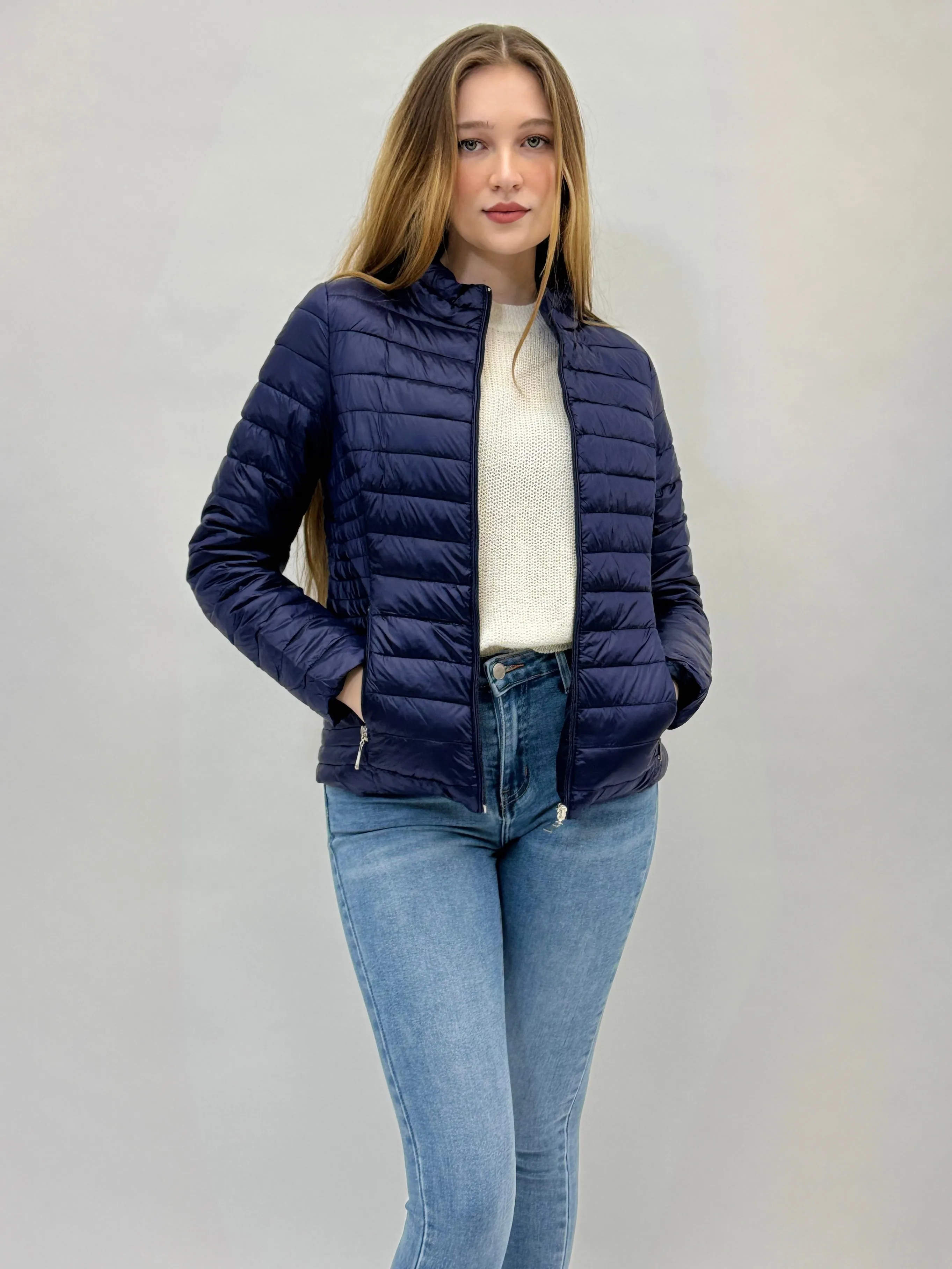 Piumino con zip