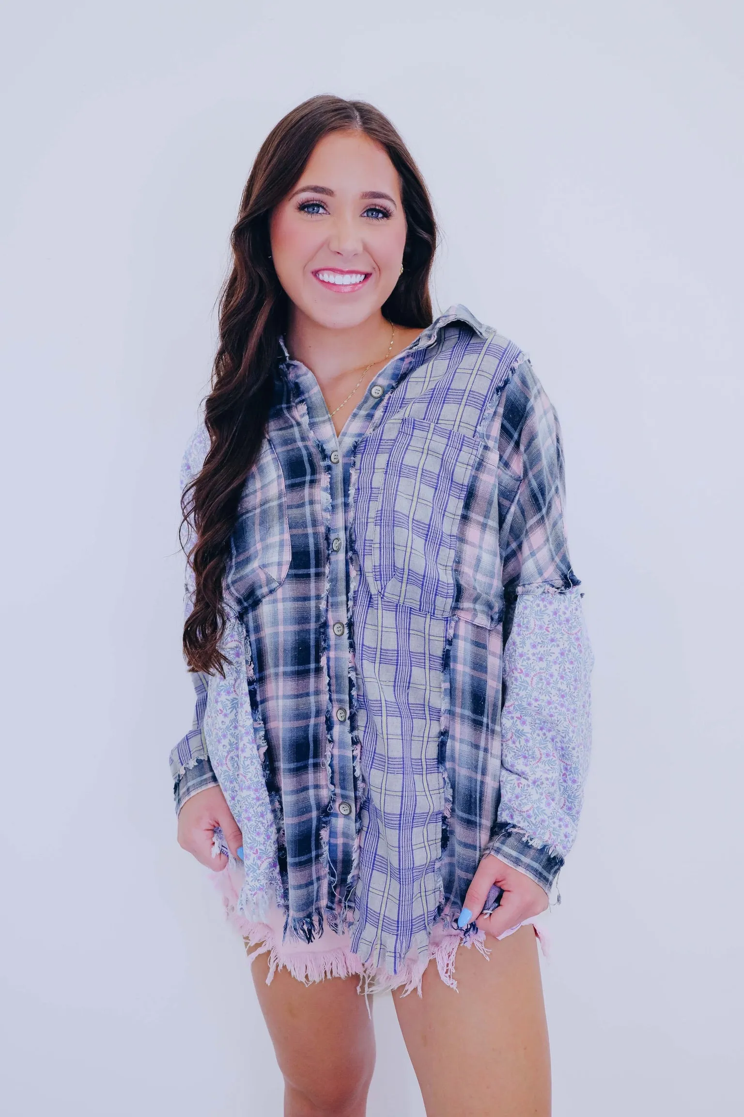 ***Plaid Perfection Colorblock Shirt - 2 Colors SAMPLE