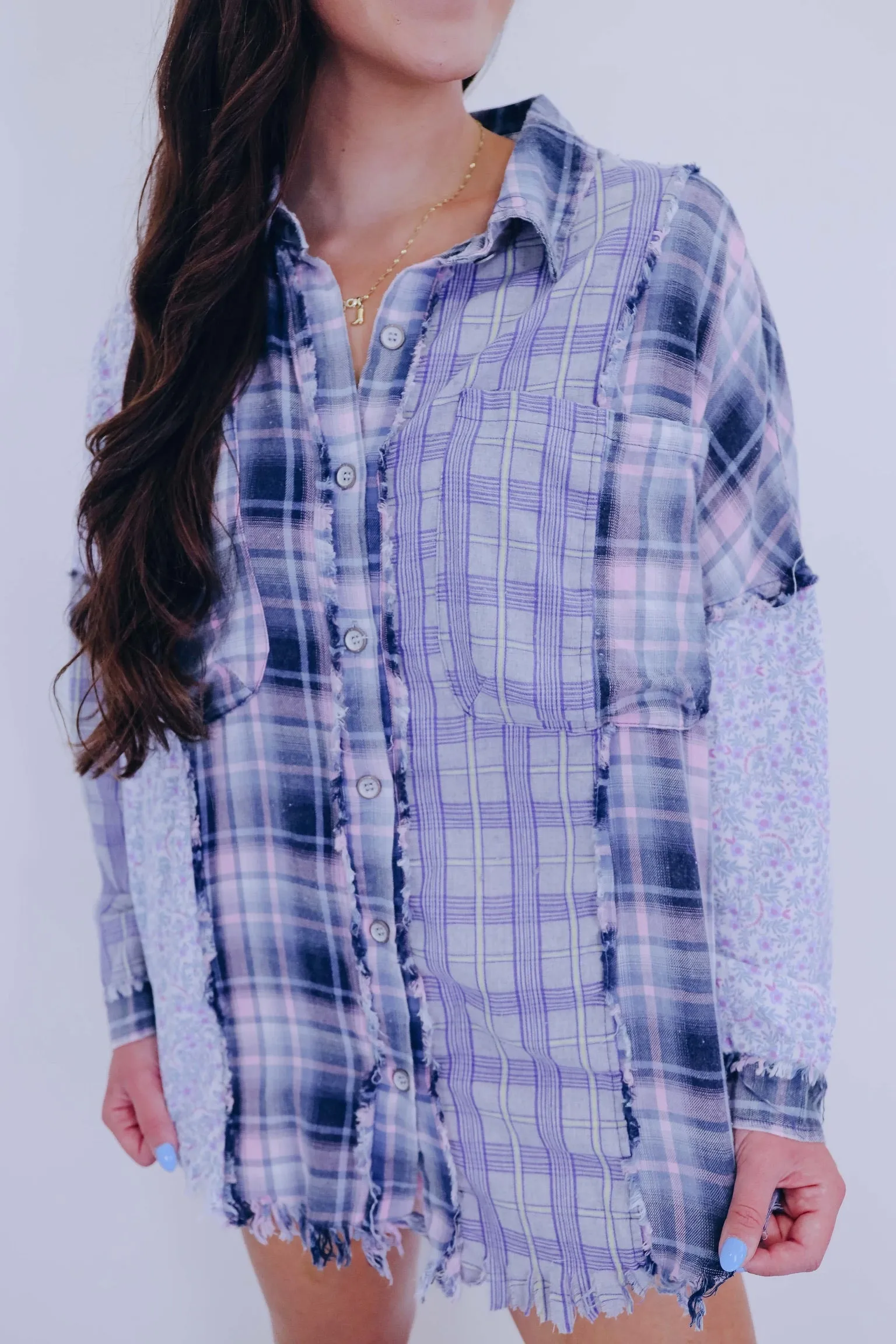 ***Plaid Perfection Colorblock Shirt - 2 Colors SAMPLE