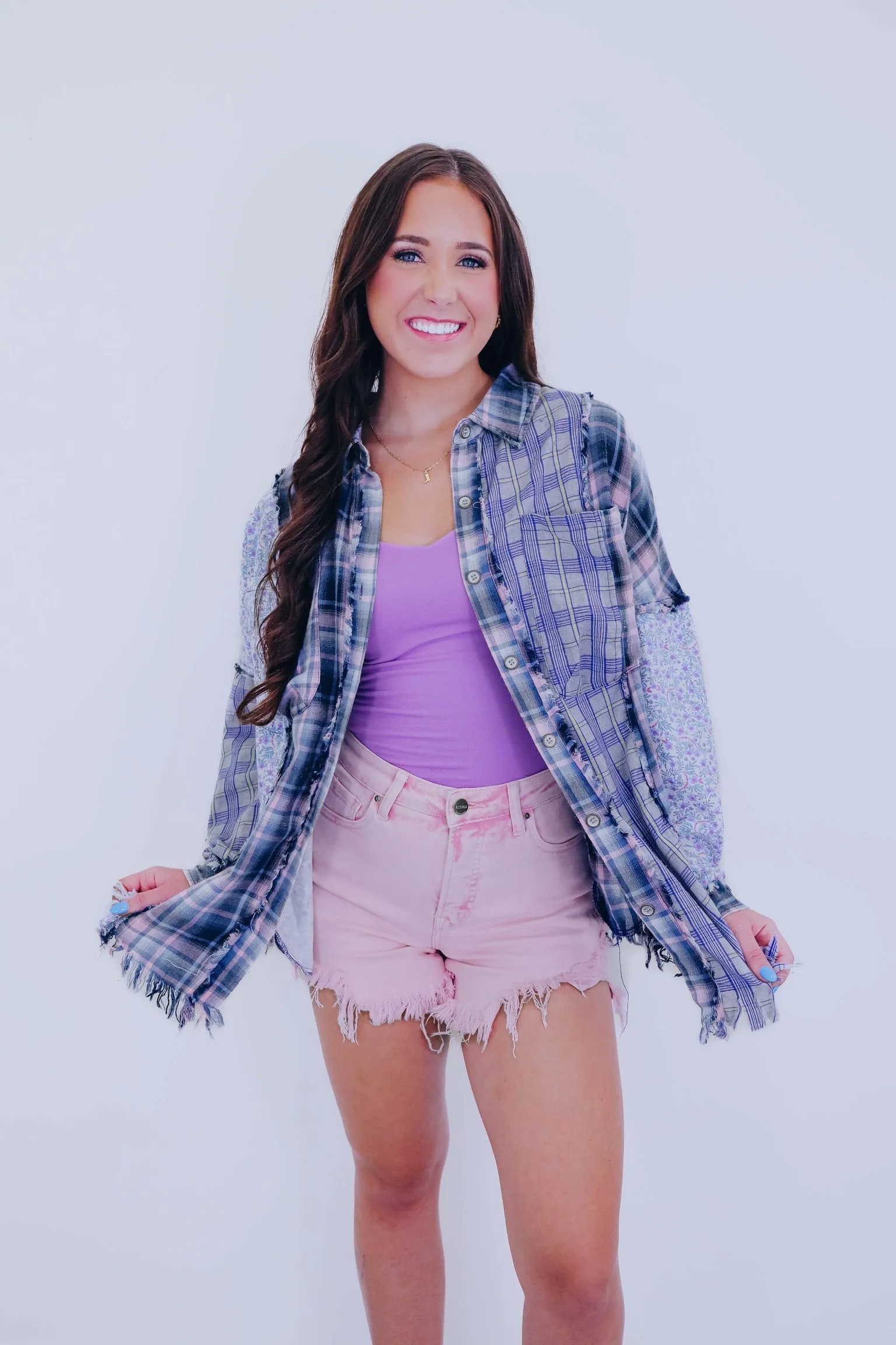 ***Plaid Perfection Colorblock Shirt - 2 Colors SAMPLE