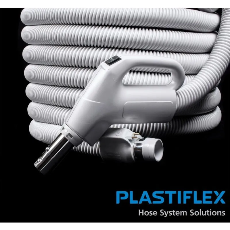 Plastiflex Crushproof Hose Direct Connect W/ Gas Pump Swivel Handle 35' Light Grey