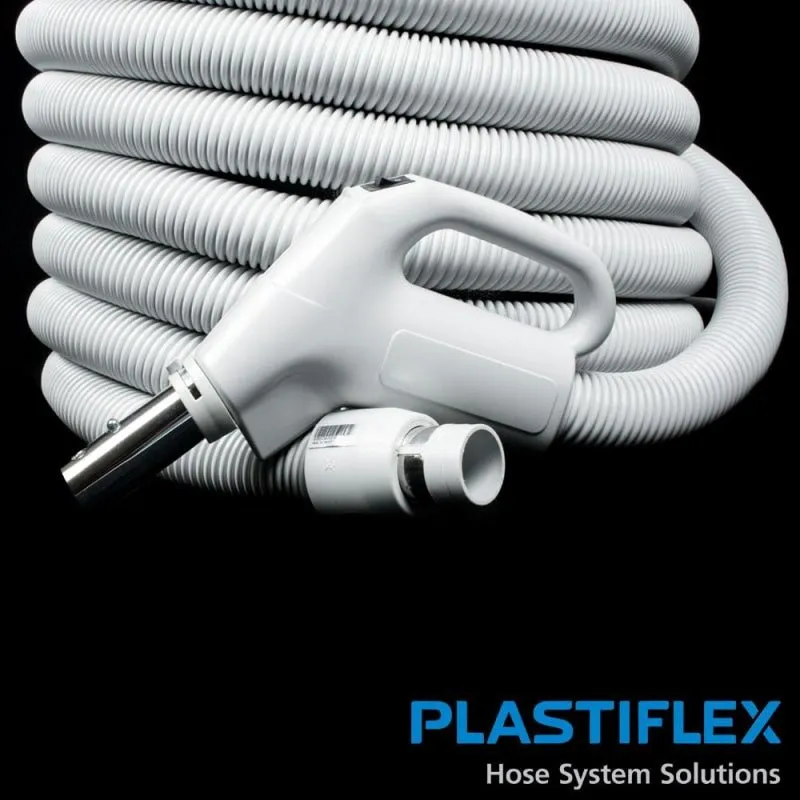 Plastiflex Crushproof Preferred Central Hose 30' X 1 3/8" Gas Pump Swivel Handle Light Grey