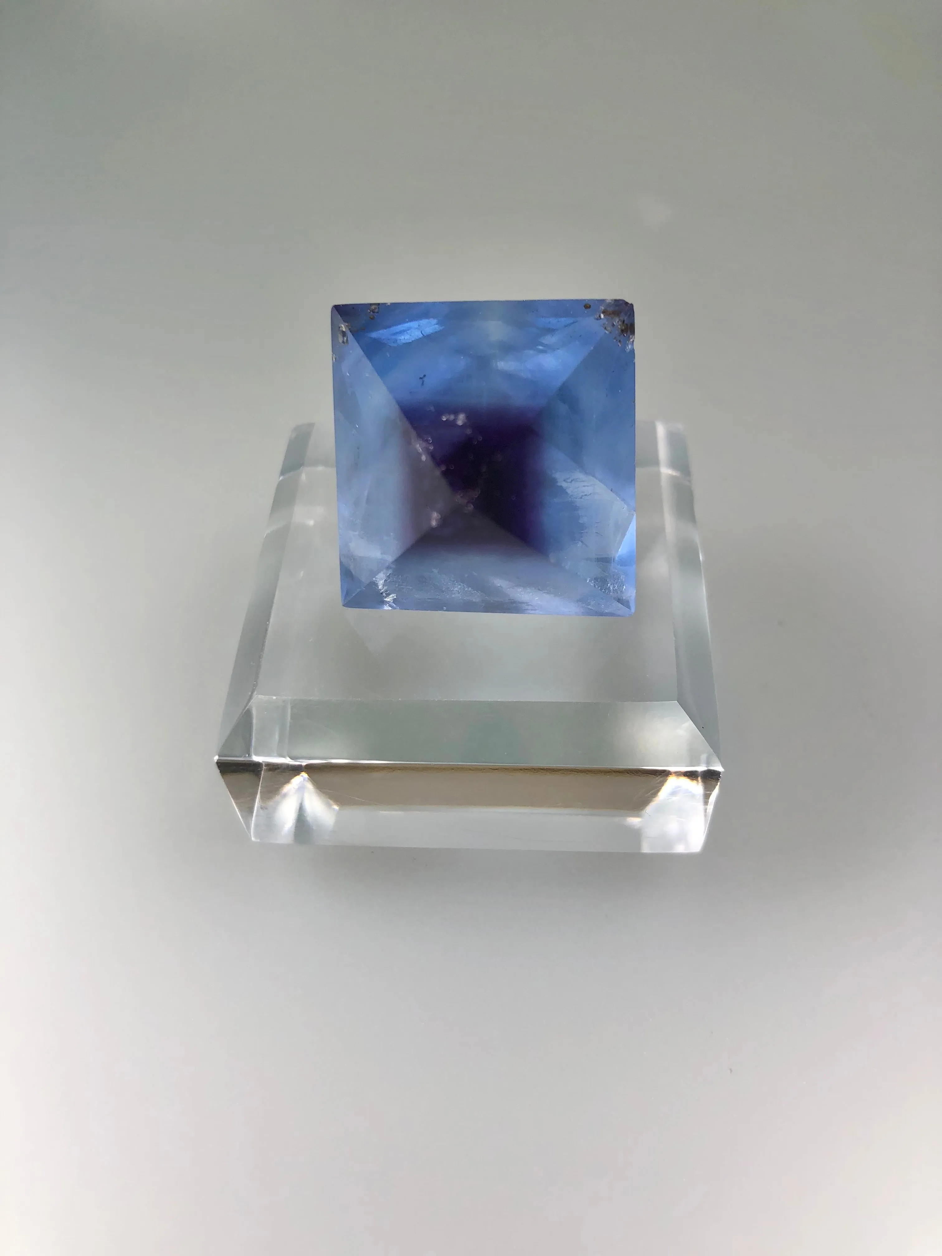 Polished Fluorite Octahedron, Hardin County, Illinois, ex. Oetjen Collection, Miniature 2.2 cm on edge, $75.  Online July 15