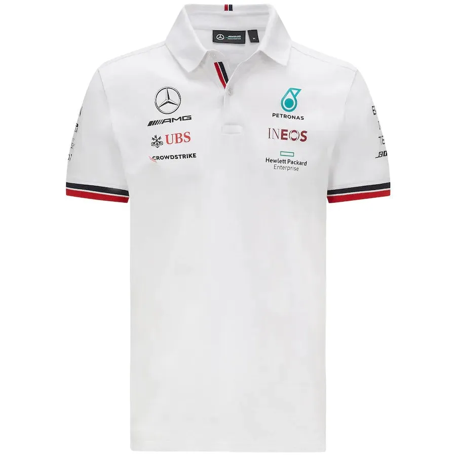 Polo Mercedes AMG Petronas F1 Team sponsor 2021 bianca