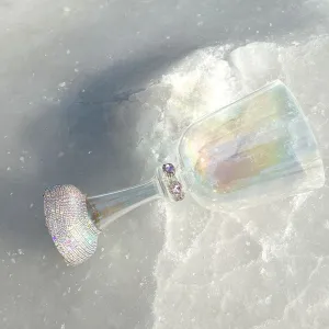 Practitioner Bowls - Handled Singing Bowl, Alchemy Cosmic Light Quartz Crystal   FREE Mallet