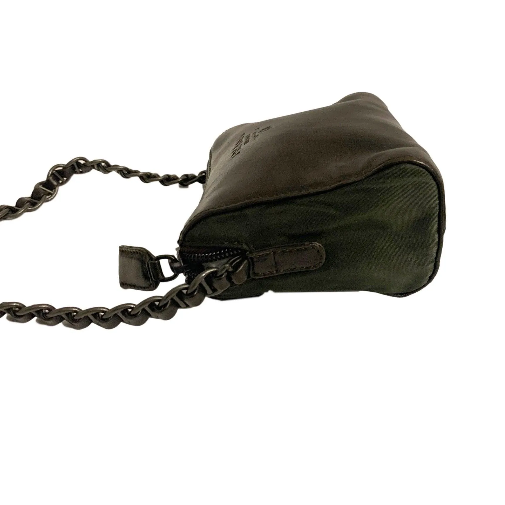 Prada Brown Leather Mini Chain Bag