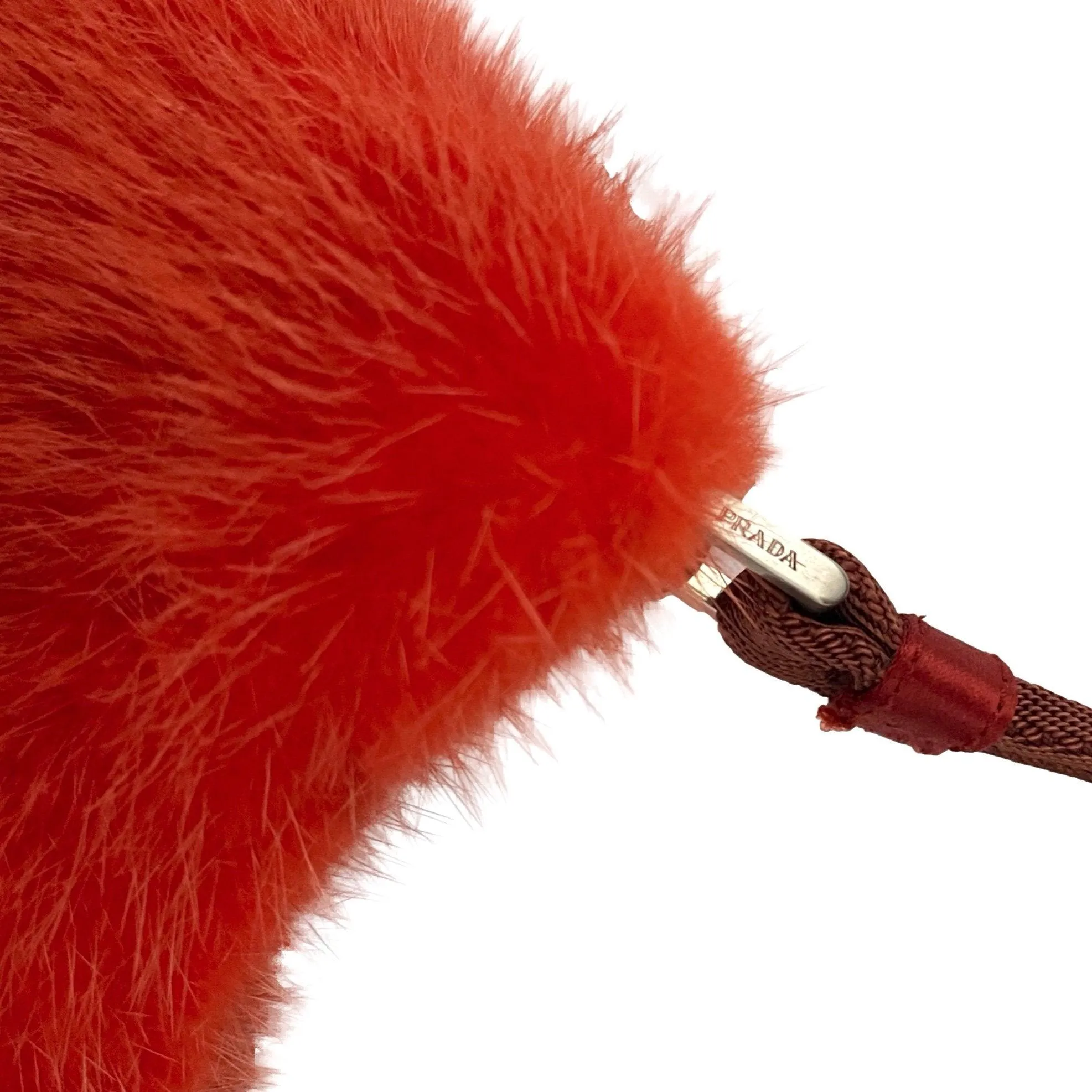 Prada Orange Fur Shoulder Bag