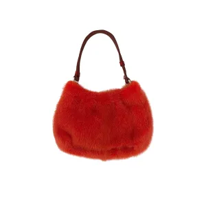 Prada Orange Fur Shoulder Bag