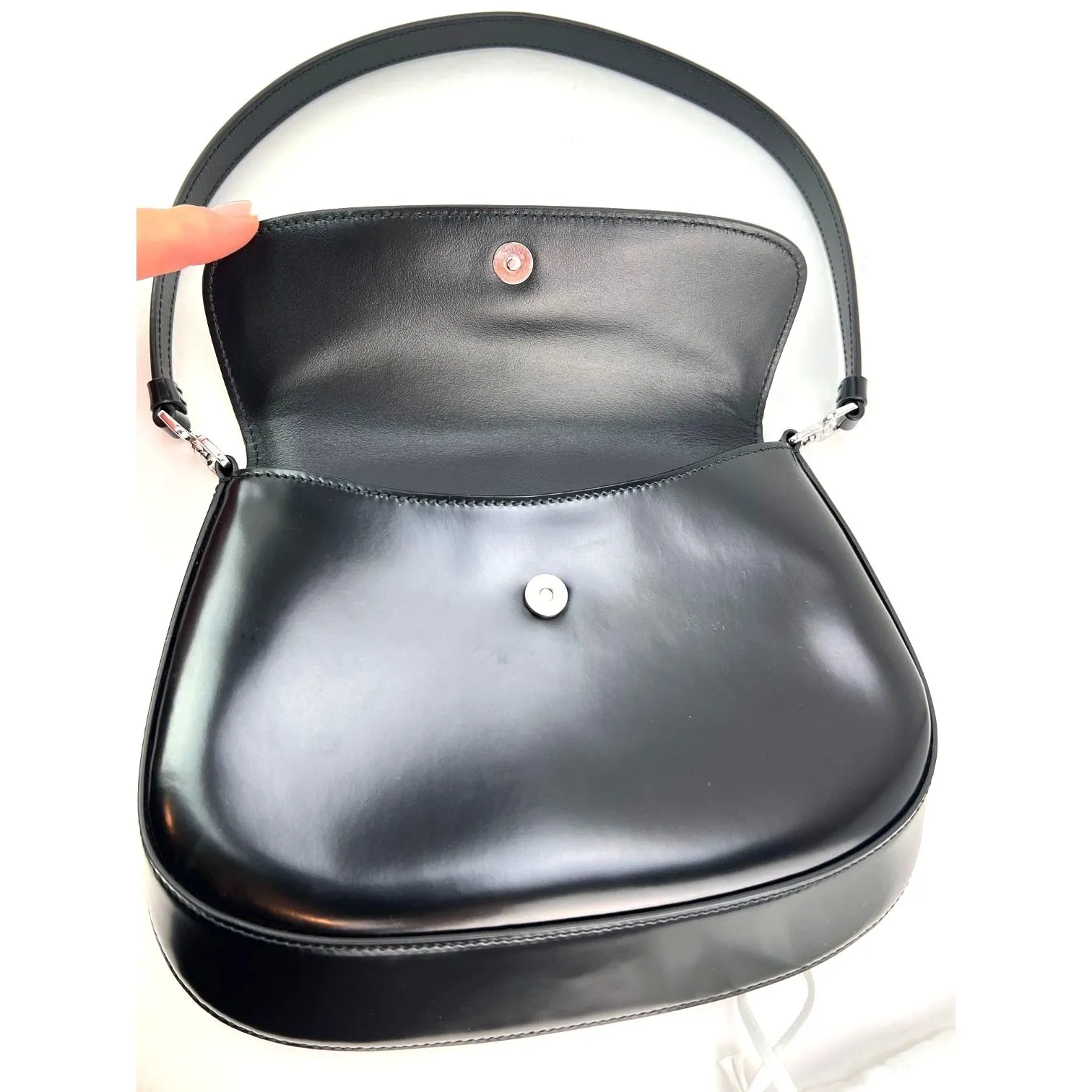 Prada Small Cleo brushed leather shoulder bag with flap