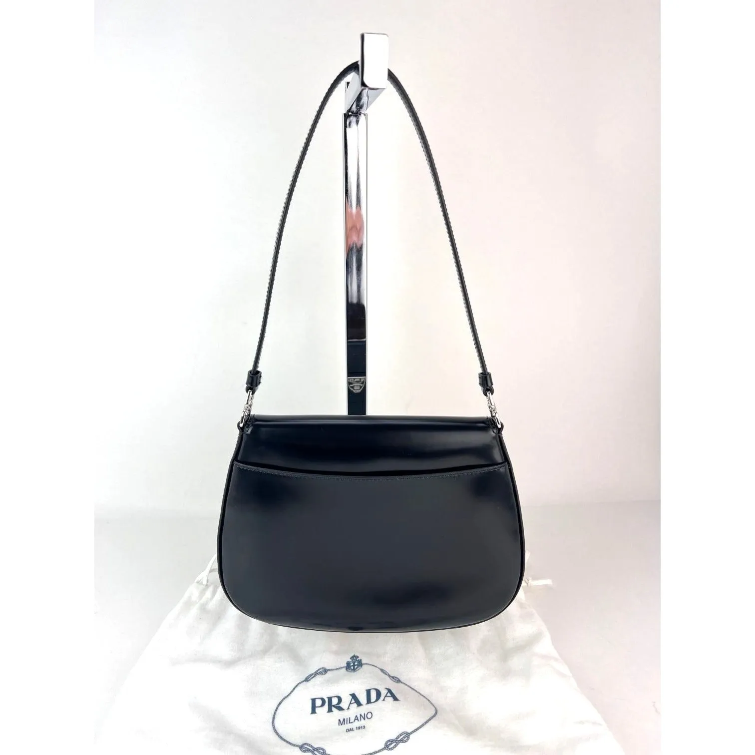Prada Small Cleo brushed leather shoulder bag with flap