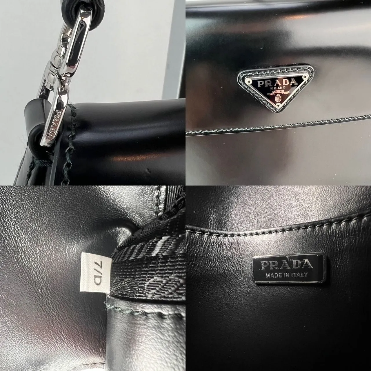 Prada Small Cleo brushed leather shoulder bag with flap