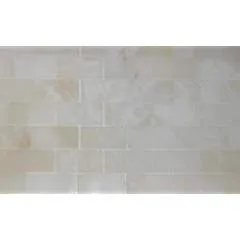 Premium White Onyx VEIN-CUT 2 X 4 Polished Brick Mosaic Tile