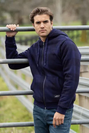 Pure Western Tonkin Zip Through Mens Hoodie Navy