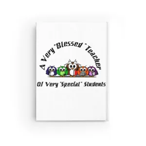 "Blessed Owl Teacher" Black Letters Journal - Ruled Line