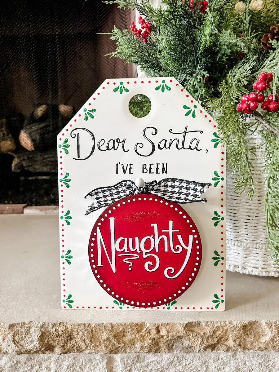 "DEAR SANTA" SIGN & REVERSIBLE CHARM SET