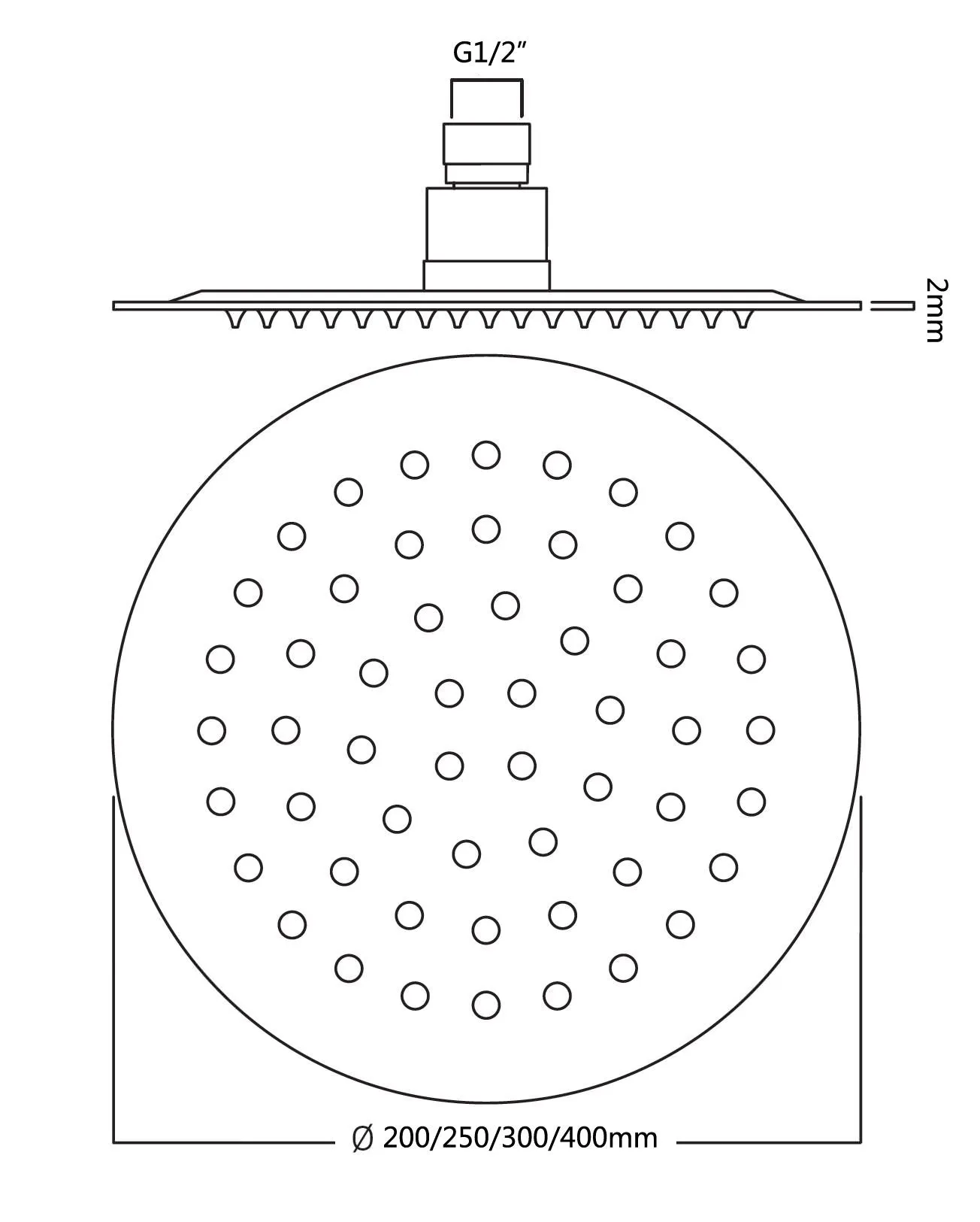 Rain Shower 300mm -  Brushed Nickel - SHOW11