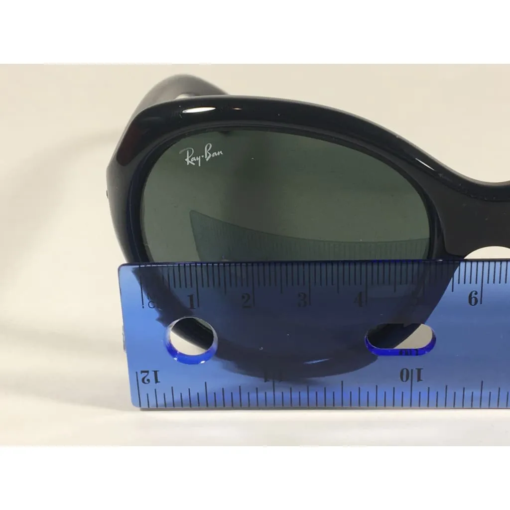 Ray-Ban Highstreet Round Sunglasses Black Gloss Nylon Frame Green Lens RB4191 601/71