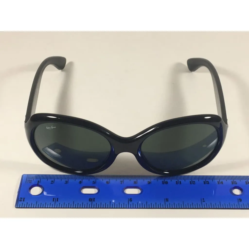 Ray-Ban Highstreet Round Sunglasses Black Gloss Nylon Frame Green Lens RB4191 601/71