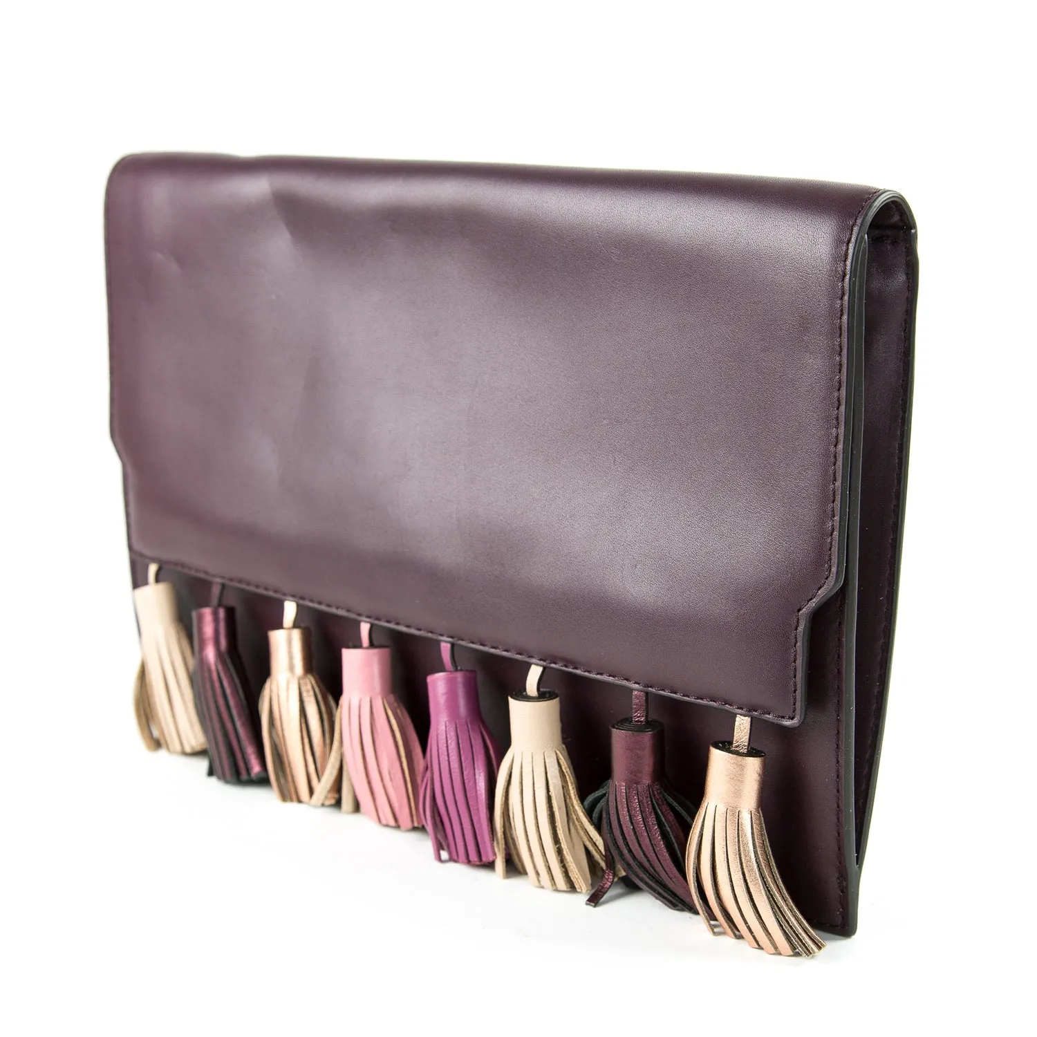 REBECCA MINKOFF Dark Cherry Multi Sofia Clutch Bag $245 NEW