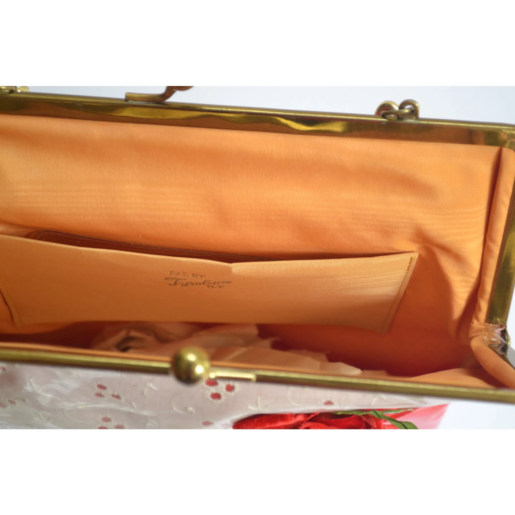 Red & White Plastic Purse By Tyrolean