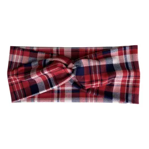 Red and Blue Plaid Faux Knot Headband