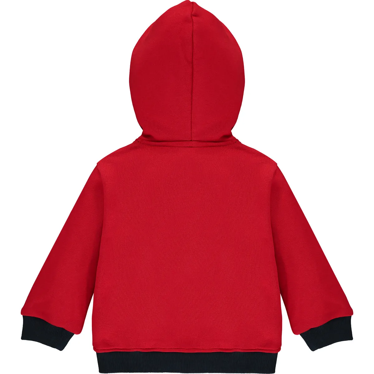 Red Cotton Zip-Up Top