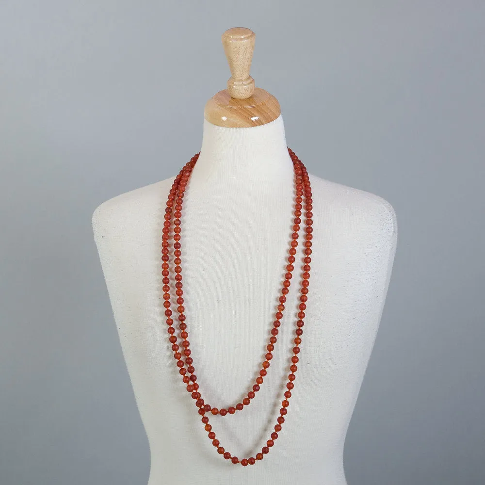 RED ONYX BEADS LONG - 71" (180cm)