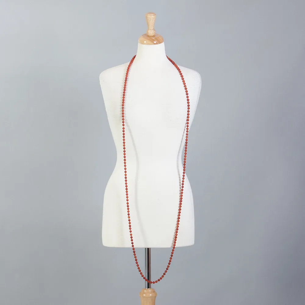 RED ONYX BEADS LONG - 71" (180cm)
