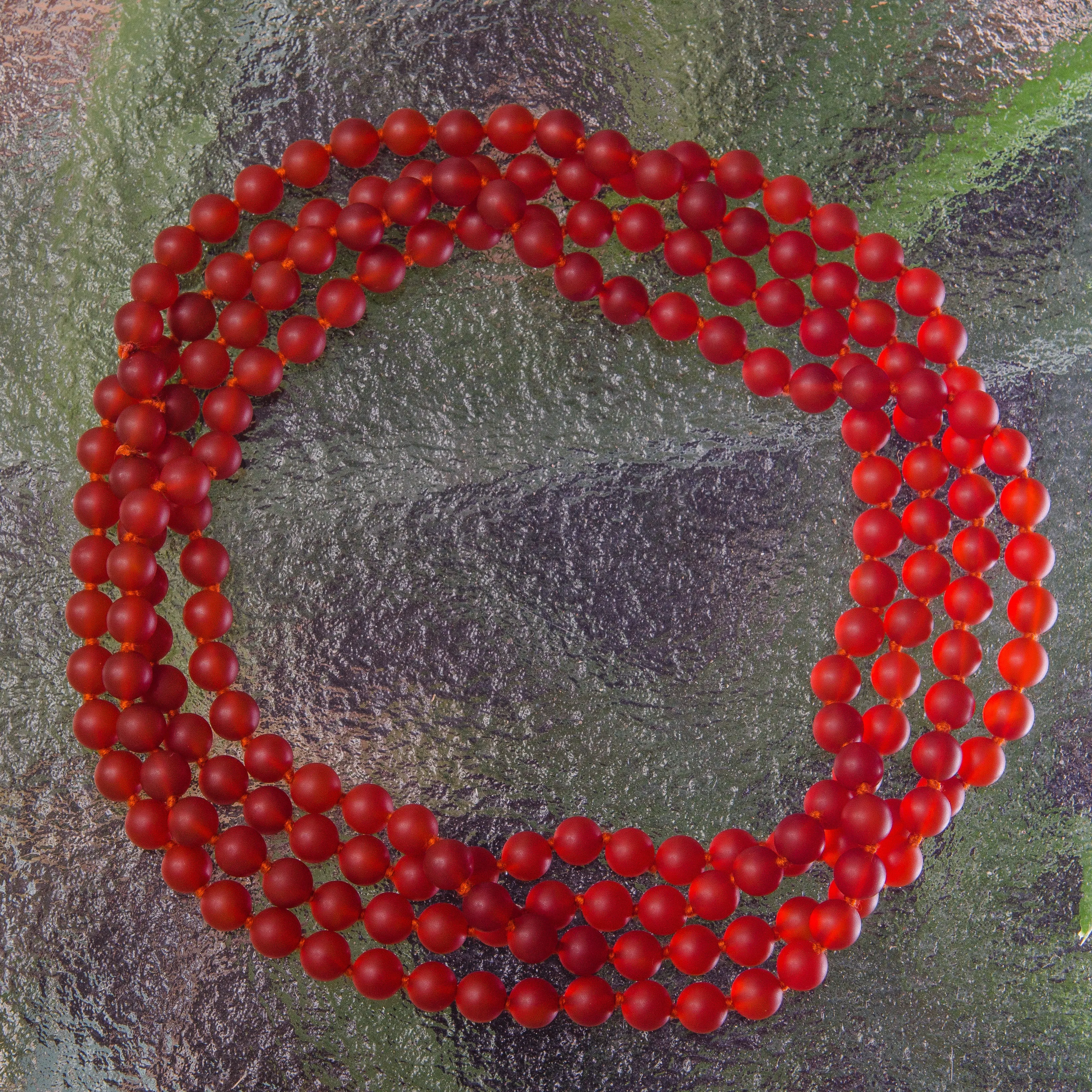 RED ONYX BEADS LONG - 71" (180cm)