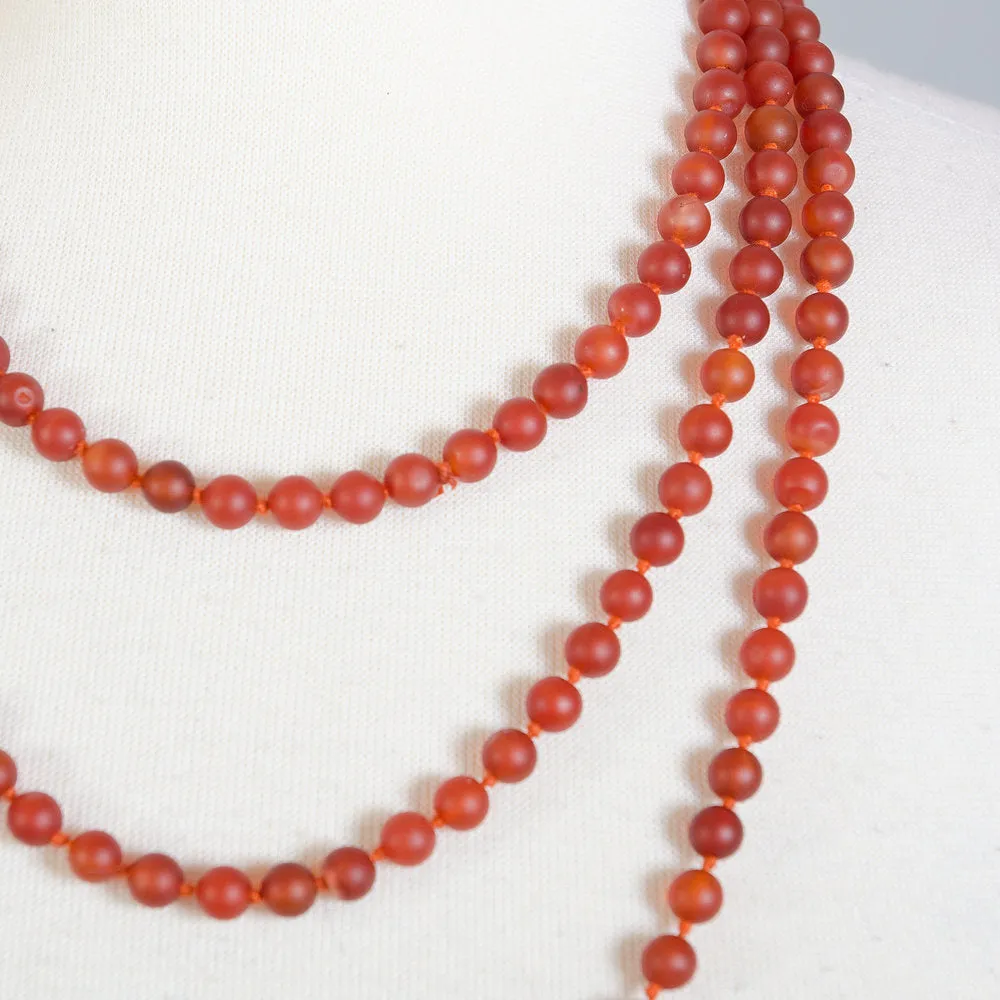RED ONYX BEADS LONG - 71" (180cm)