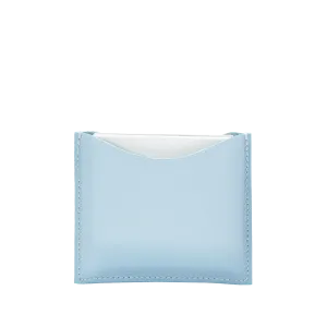 Refillable Blue fine leather powder case