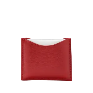 Refillable Red fine leather powder case