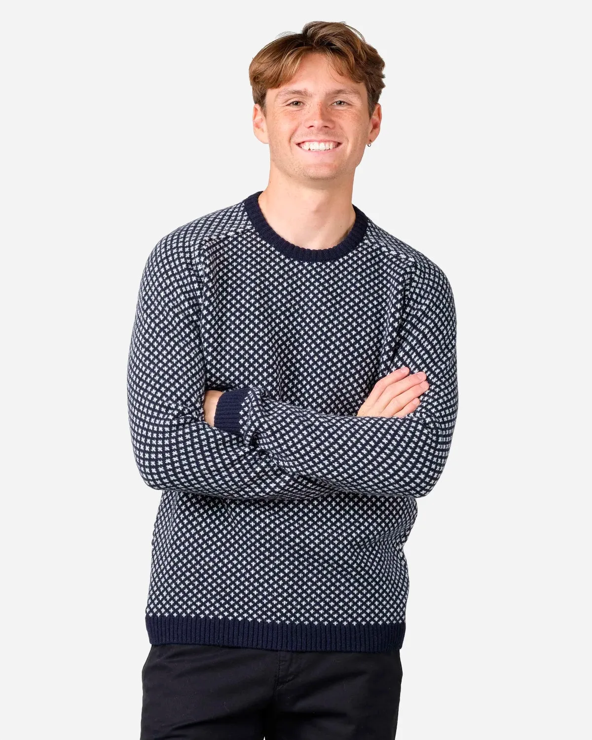 Rene Knit - Navy/Cream