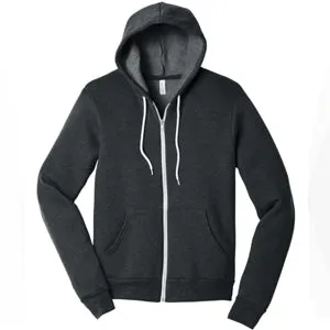 Restocked! Unisex Fleece Full-Zip - Dark Heather Grey
