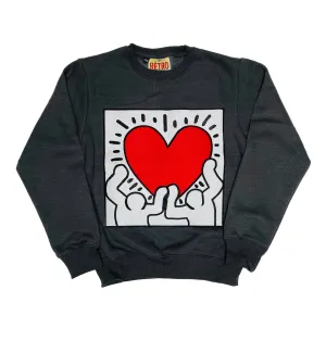 Retro Label K H Love Crewneck (Retro 12 Grey)