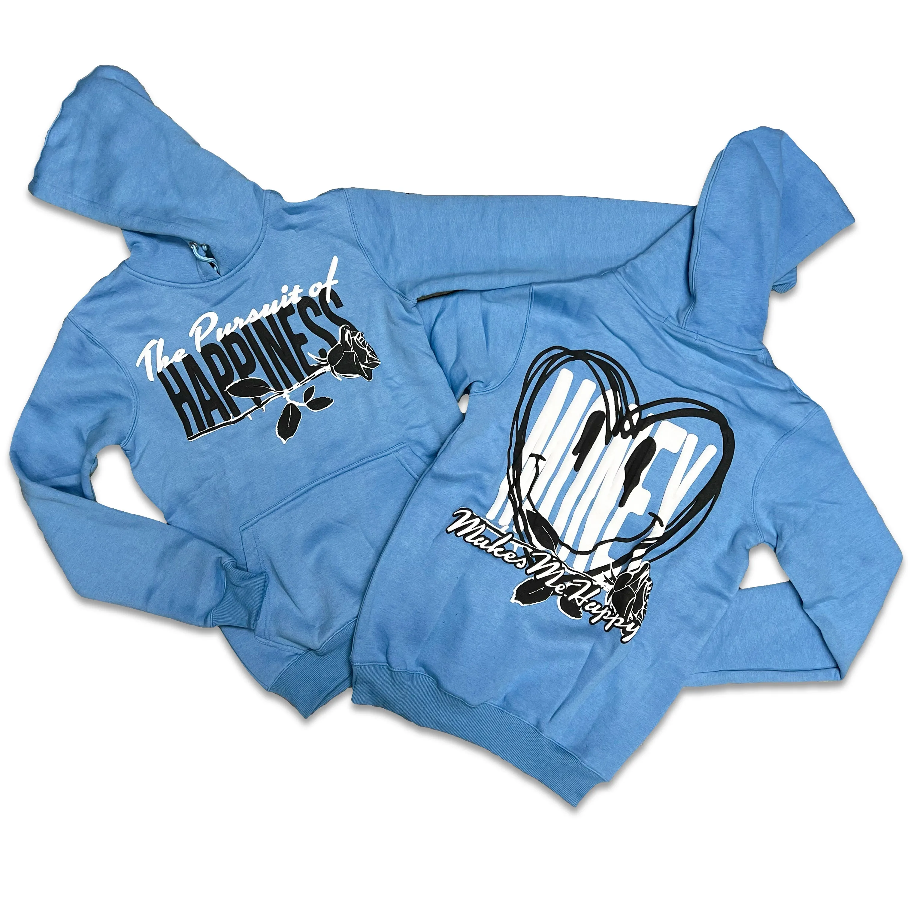 RETRO LABEL Money Makes me Happy HOODIE (RETRO 5 UNC UNIVERSITY BLUE)