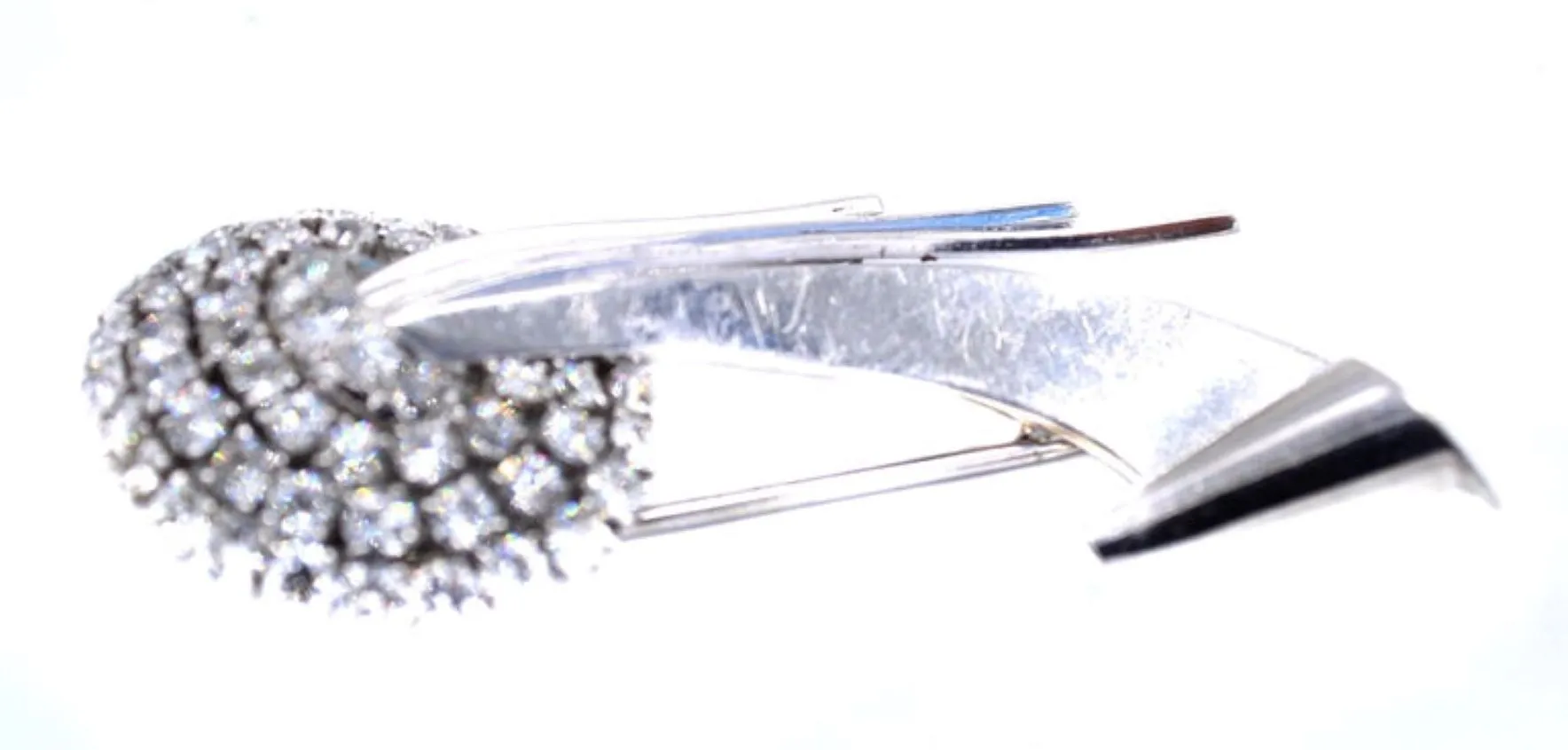 Retro Old European Cut Diamond Platinum Brooch