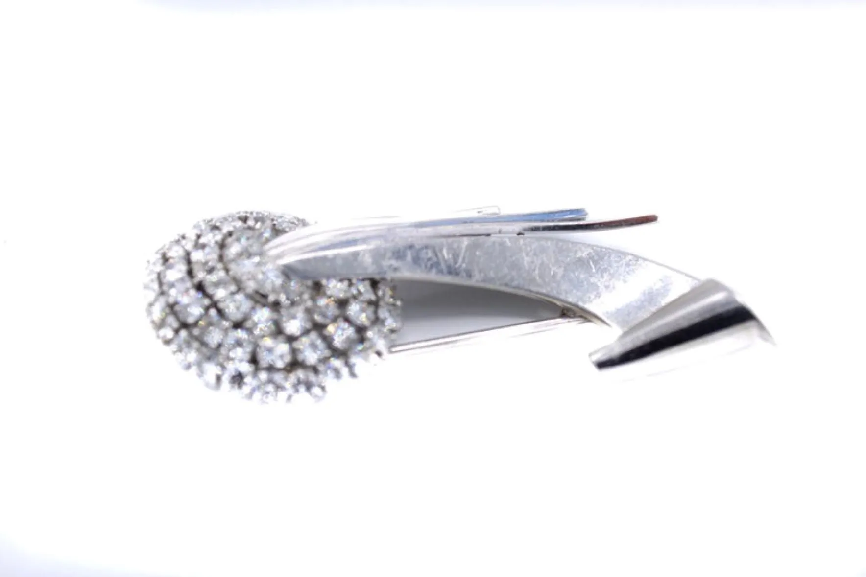 Retro Old European Cut Diamond Platinum Brooch