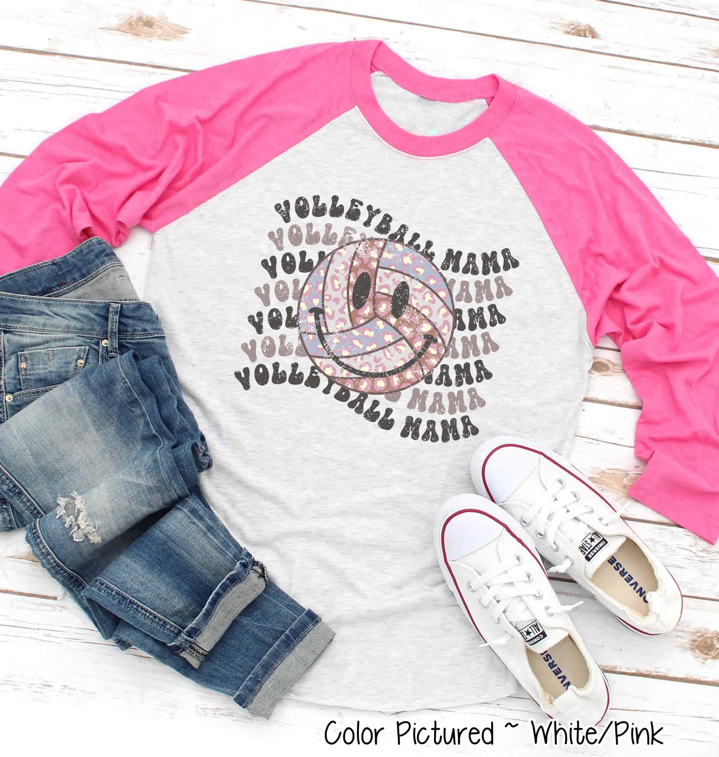 Retro Smile Volleyball Mama Tee