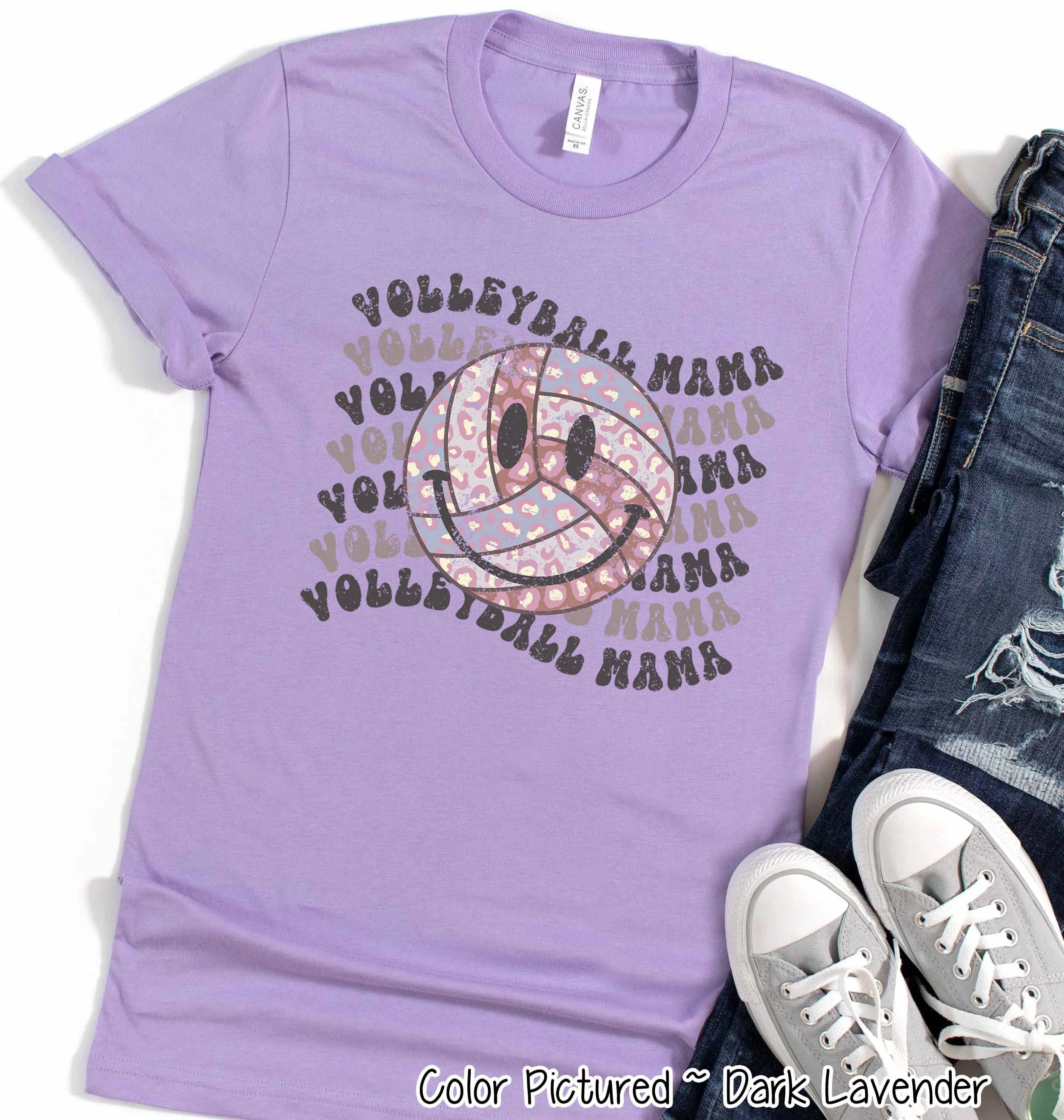 Retro Smile Volleyball Mama Tee
